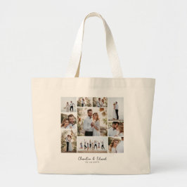 Elegante Hochzeit mit minimalem Foto Jumbo Stoffbeutel