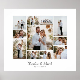 Elegante Hochzeit mit minimalem Foto Poster