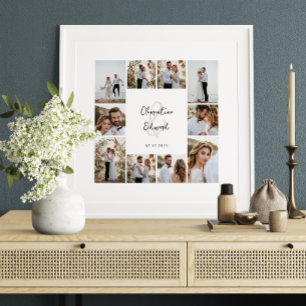 Elegante Hochzeit mit minimalem Foto Poster