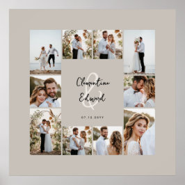 Elegante Hochzeit mit minimalem Foto Poster