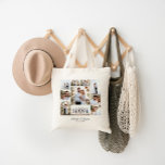 Elegante Hochzeit mit minimalem Foto Tragetasche<br><div class="desc">Elegante moderne minimale personalisierte Hochzeit Foto Collage einfache Linien Familiengeschenk Tasche.</div>