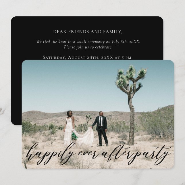 Elegante Hochzeit mit moderner Kalligrafie Einladung (Vorne/Hinten)