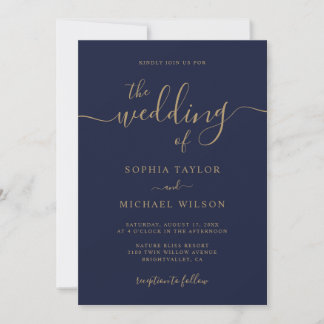 Elegante Hochzeit mit moderner Kalligrafie Einladung
