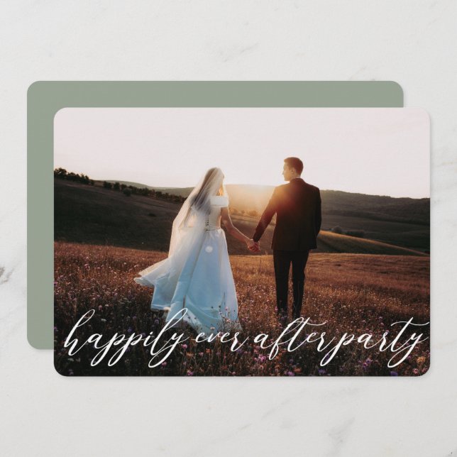 Elegante Hochzeit mit moderner Kalligrafie Einladung (Vorne/Hinten)