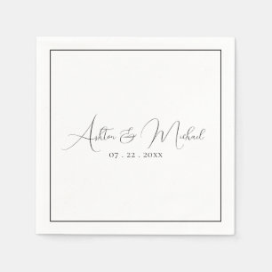 Elegante Hochzeit mit moderner Kalligrafie Serviette