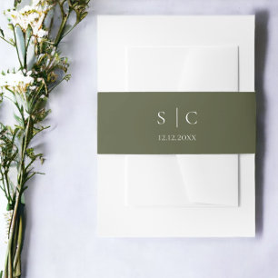 Elegante Hochzeit Mit Monogramm Einladungsbanderole