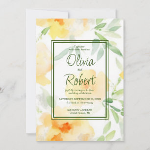 Elegante Hochzeit mit orangefarbenem Wasser Einladung