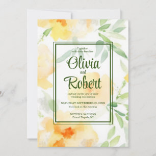 Elegante Hochzeit mit orangefarbenem Wasser Einladung