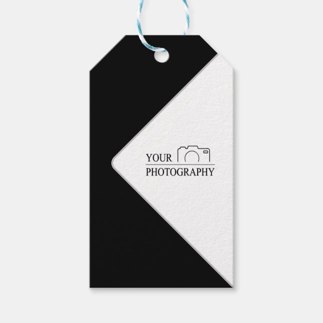 Elegante Hochzeit mit Personalisierter Fotografie Geschenkanhänger (Vorderseite)