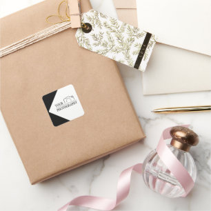 Elegante Hochzeit mit Personalisierter Fotografie Quadratischer Aufkleber