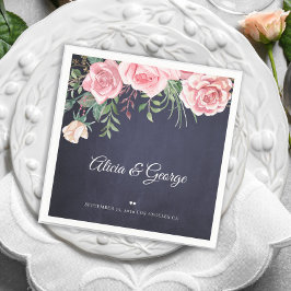 Elegante Hochzeit mit Rosa Aquarell Serviette