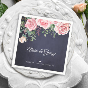 Elegante Hochzeit mit Rosa Aquarell Serviette