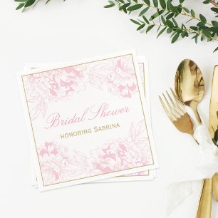 Elegante Hochzeit mit rosa Pfingstrosen-Junggesell Serviette