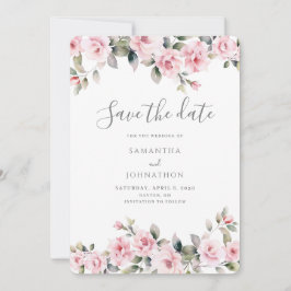 Elegante Hochzeit mit rosafarbenem Wasser Save The Date
