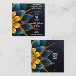 Elegante Hochzeit mit Sapphire und Gold Floral Begleitkarte