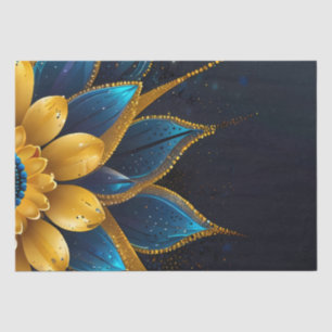 Elegante Hochzeit mit Sapphire und Gold Floral Seidenpapier