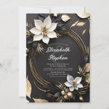 Elegante Hochzeit mit Schwarz-weißem Goldflorenkre