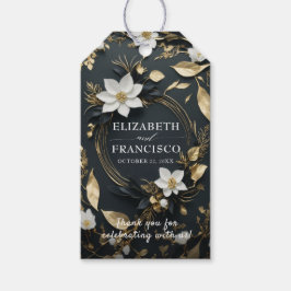 Elegante Hochzeit mit Schwarz-weißem und goldenem  Geschenkanhänger