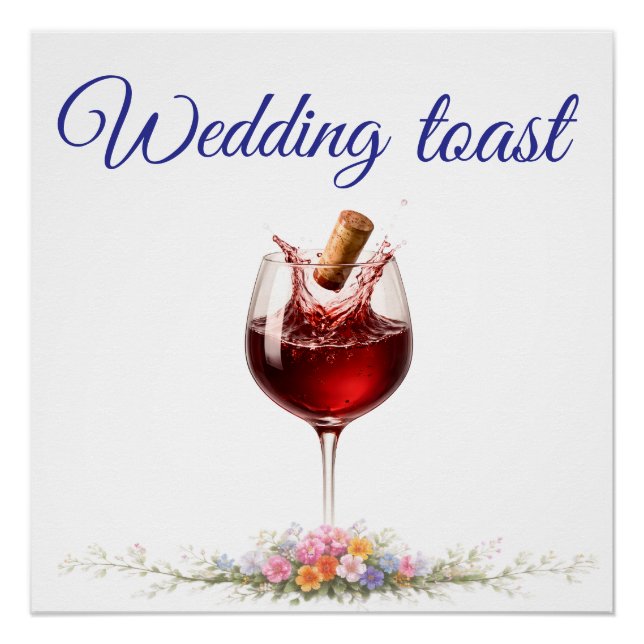 Elegante Hochzeit mit Spritzern von Weinglas  Poster (Vorderseite)
