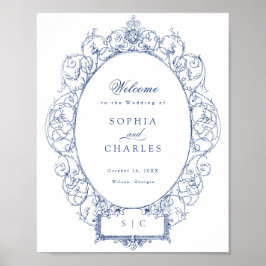 Elegante Hochzeit mit Vintagem Blumenzauber Poster