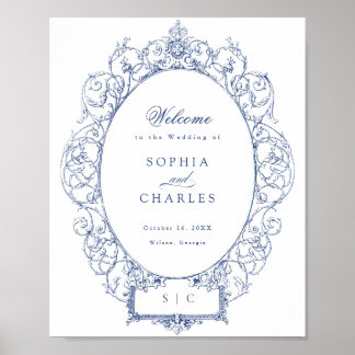 Elegante Hochzeit mit Vintagem Blumenzauber Poster