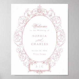 Elegante Hochzeit mit Vintagem Blumenzauber Poster