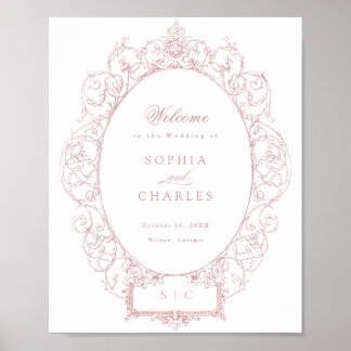 Elegante Hochzeit mit Vintagem Blumenzauber Poster