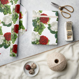 Elegante Hochzeit mit Vintager Rosenblüte Geschenkpapier