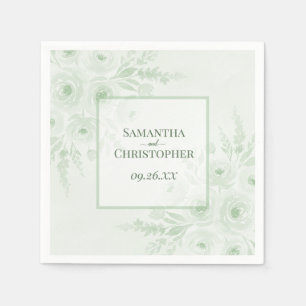 Elegante Hochzeit mit Wasserfarben-Boho-Blumen in  Serviette