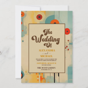 Elegante Hochzeit Mitte Jahrhundert Einladung