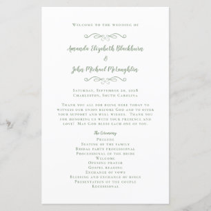 Elegante Hochzeit Moderne Zeremonie Salbei-Grün Pr