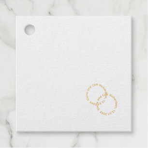 Elegante Hochzeit, Namen in Gold geschrieben, blau Geschenkanhänger