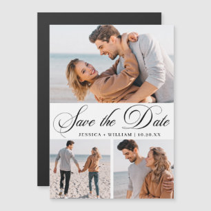 Elegante Hochzeit PHOTO Save-the-Date Magnetkarte