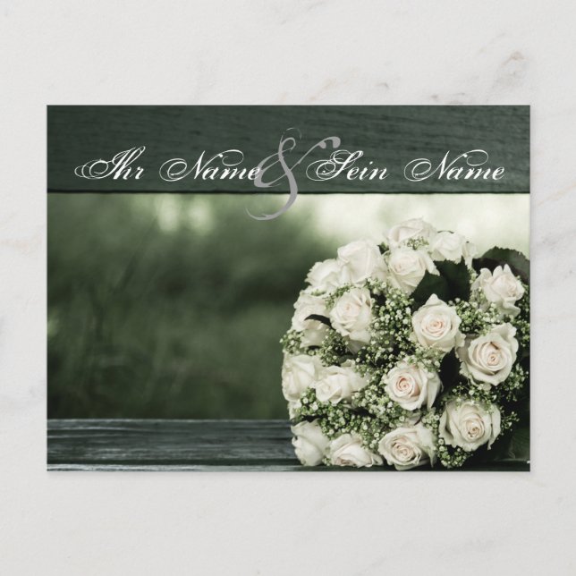 Elegante Hochzeit Postkarte (Vorderseite)