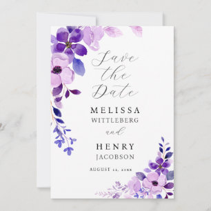 Elegante Hochzeit Rosa Blau Lila Save the Date