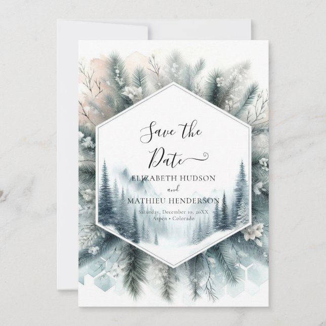 Elegante Hochzeit Save The Date (Vorderseite)