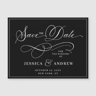 Elegante Hochzeit Save the Date einfache Magnetkar Magnetkarte