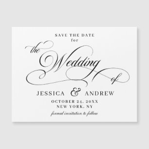 Elegante Hochzeit Save the Date einfache Magnetkar Magnetkarte