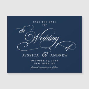Elegante Hochzeit Save the Date einfache Magnetkar Magnetkarte