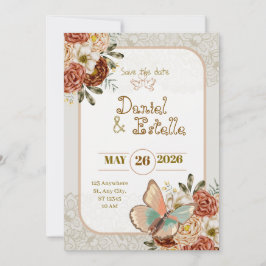 Elegante Hochzeit Save-the-Date Einladung
