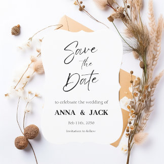 Elegante Hochzeit - Save the Date Einladung