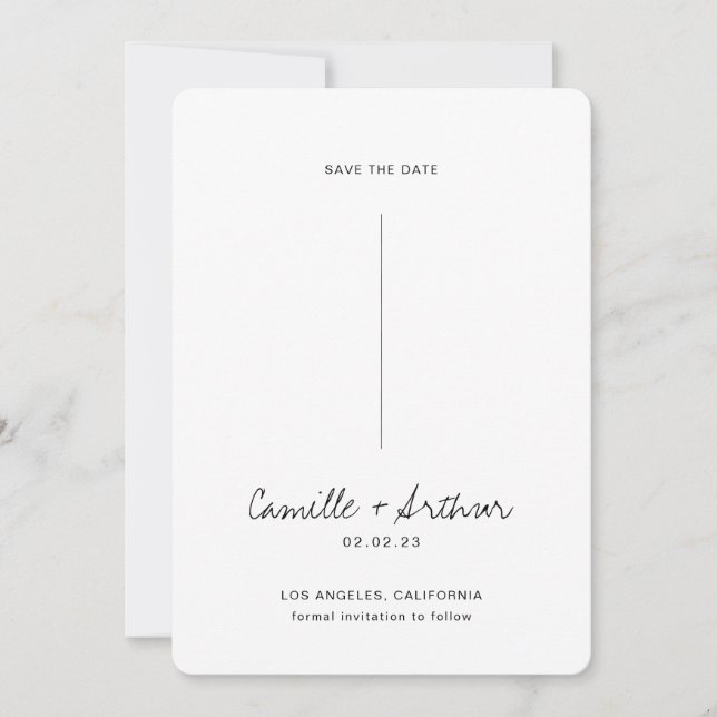 Elegante Hochzeit Save the Date Einladung (Vorderseite)