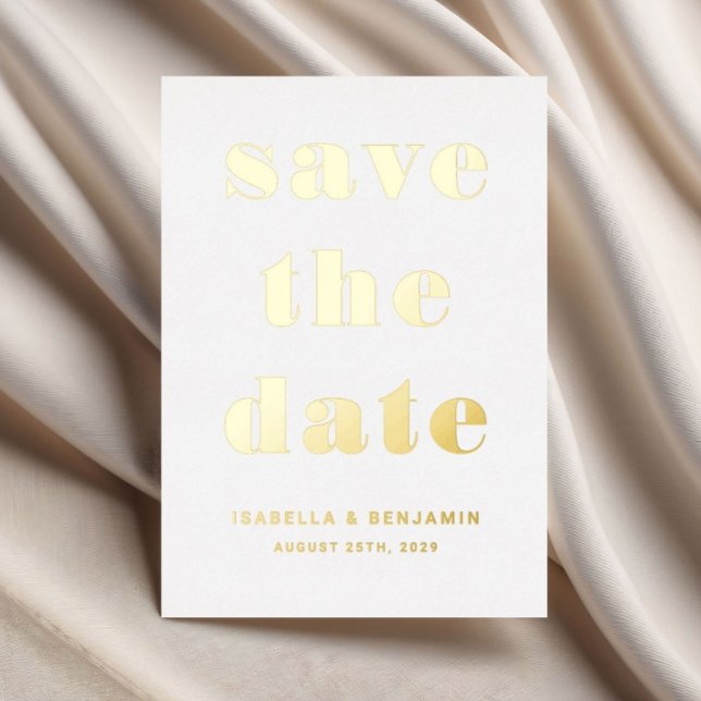 Elegante Hochzeit Save the Date Gold Folieneinladung (Elegant Gold Wedding Save The Date Card)