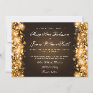 Elegante Hochzeit Save the Date Lights Gold