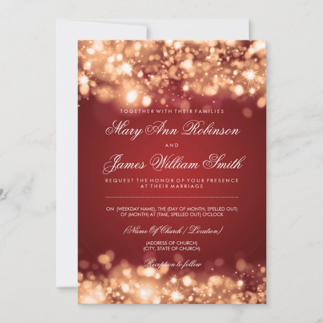 Elegante Hochzeit Save the Date Lights Gold (Vorderseite)