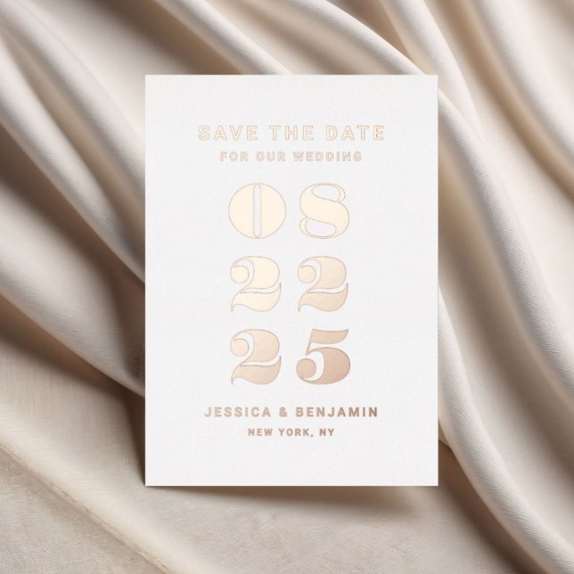 Elegante Hochzeit Save the Date Rose Gold Folieneinladung (Elegant Wedding Save The Date Rose Gold Foil Invitation)