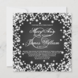 Elegante Hochzeit Save the Date Winter Sparkle Bla