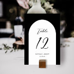 Elegante Hochzeit | Schwarze Tischnummer<br><div class="desc">Diese stylischen,  einfachen Hochzeitskarten haben eine weiße Bogenform auf einem farbigen Hintergrund (schwarz dargestellt). Einfach zu personalisieren für Ihre Hochzeit oder andere besondere Anlass.</div>