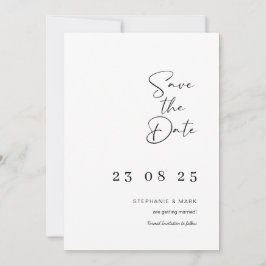 Elegante Hochzeit speichern Sie die Daten minimali Einladung