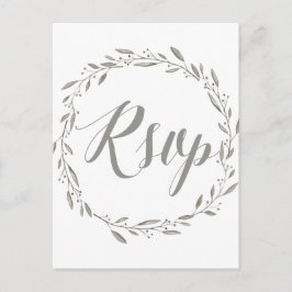 Elegante Hochzeit UAWG Postkarten Grau Kranz